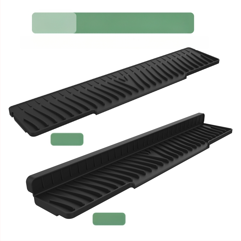 Kvadrātveida silikona drenāžas paliktnis izlietnei ar slīpo drenāžu un šļakstīšanās aizsardzību