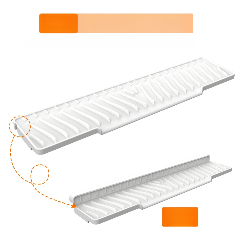 Kvadrātveida silikona drenāžas paliktnis izlietnei ar slīpo drenāžu un šļakstīšanās aizsardzību