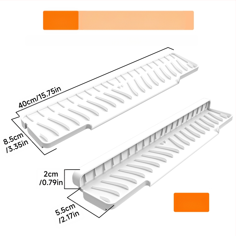 Kvadrātveida silikona drenāžas paliktnis izlietnei ar slīpo drenāžu un šļakstīšanās aizsardzību