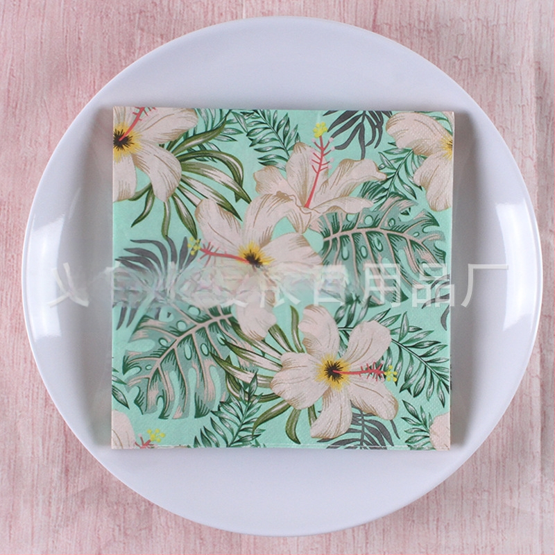 Χαρτοπετσέτα με εκτύπωση τροπικού δάσους σε σκανδιναβικό στυλ, 3-πλά, από virgin ξυλοπολτό, 20 φύλλα, 70 g, δυνατότητα εκτύπωσης λογότυπου