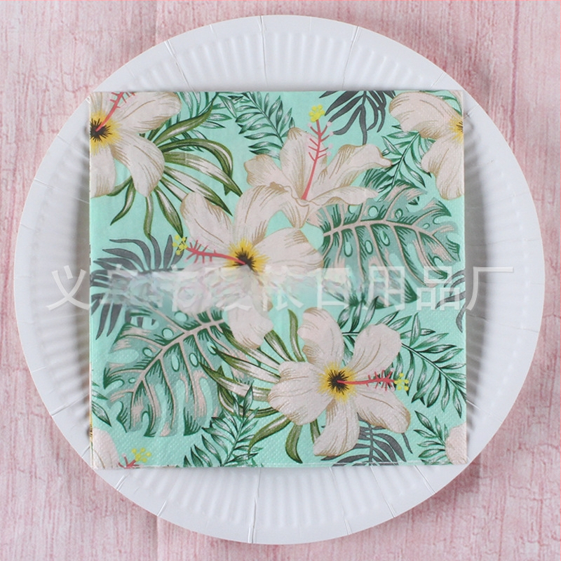 Χαρτοπετσέτα με εκτύπωση τροπικού δάσους σε σκανδιναβικό στυλ, 3-πλά, από virgin ξυλοπολτό, 20 φύλλα, 70 g, δυνατότητα εκτύπωσης λογότυπου