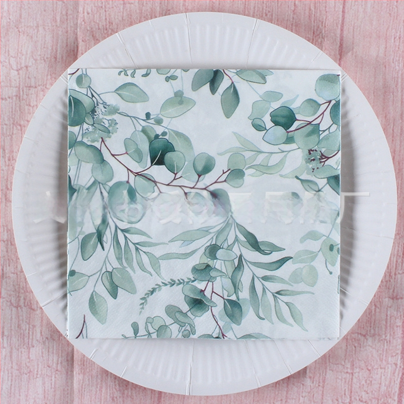 Χαρτοπετσέτα με εκτύπωση τροπικού δάσους σε σκανδιναβικό στυλ, 3-πλά, από virgin ξυλοπολτό, 20 φύλλα, 70 g, δυνατότητα εκτύπωσης λογότυπου