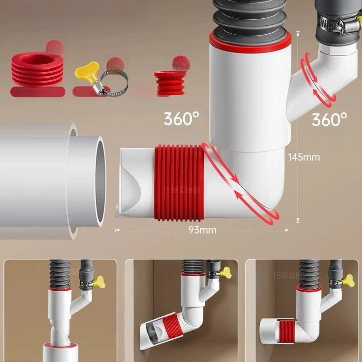 Βαλβίδα αποχέτευσης τοίχου με ABS+σιλικόνη, μηχανισμός ανάσυρσης, τύπος βρετανικού αποχέτευσης, μοντέρνο μινιμαλιστικό στυλ (Lj wall row)