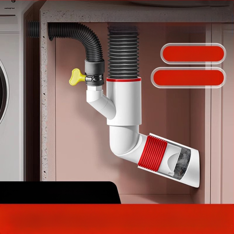 Βαλβίδα αποχέτευσης τοίχου με ABS+σιλικόνη, μηχανισμός ανάσυρσης, τύπος βρετανικού αποχέτευσης, μοντέρνο μινιμαλιστικό στυλ (Lj wall row)