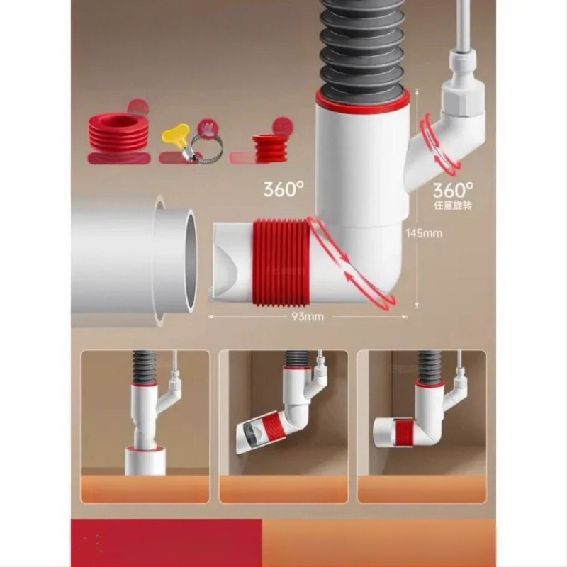 Βαλβίδα αποχέτευσης τοίχου με ABS+σιλικόνη, μηχανισμός ανάσυρσης, τύπος βρετανικού αποχέτευσης, μοντέρνο μινιμαλιστικό στυλ (Lj wall row)