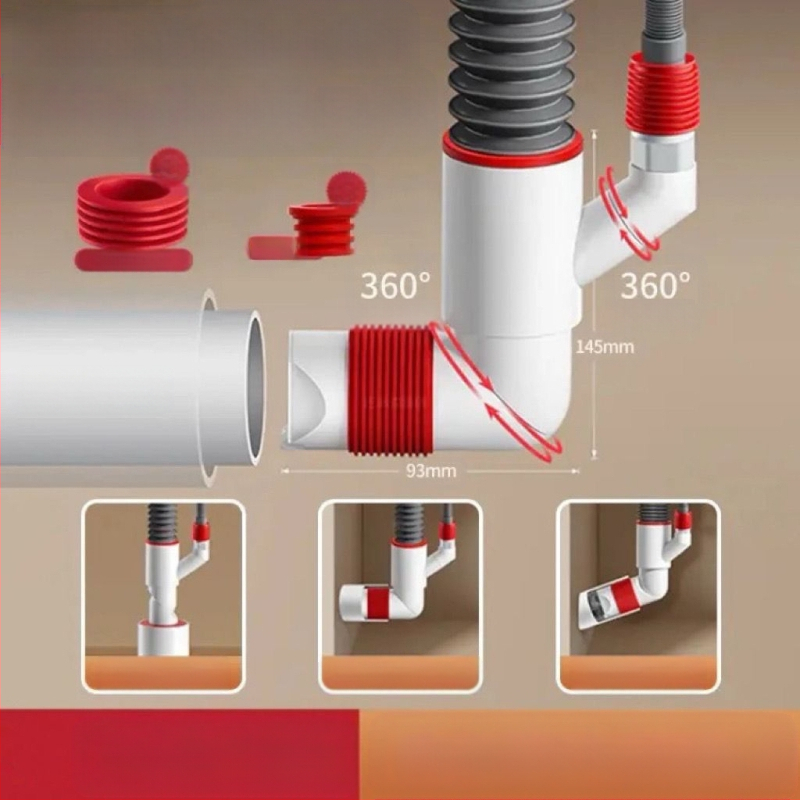Βαλβίδα αποχέτευσης τοίχου με ABS+σιλικόνη, μηχανισμός ανάσυρσης, τύπος βρετανικού αποχέτευσης, μοντέρνο μινιμαλιστικό στυλ (Lj wall row)