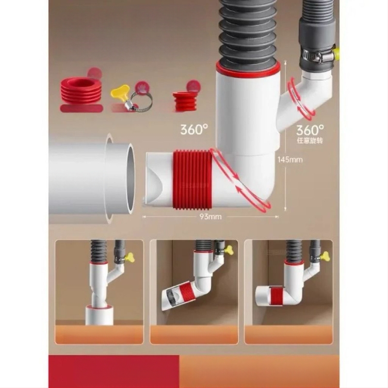 Βαλβίδα αποχέτευσης τοίχου με ABS+σιλικόνη, μηχανισμός ανάσυρσης, τύπος βρετανικού αποχέτευσης, μοντέρνο μινιμαλιστικό στυλ (Lj wall row)