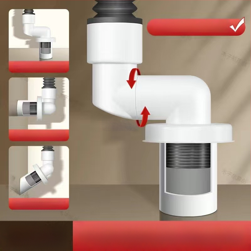 Βαλβίδα αποχέτευσης τοίχου με ABS+σιλικόνη, μηχανισμός ανάσυρσης, τύπος βρετανικού αποχέτευσης, μοντέρνο μινιμαλιστικό στυλ (Lj wall row)