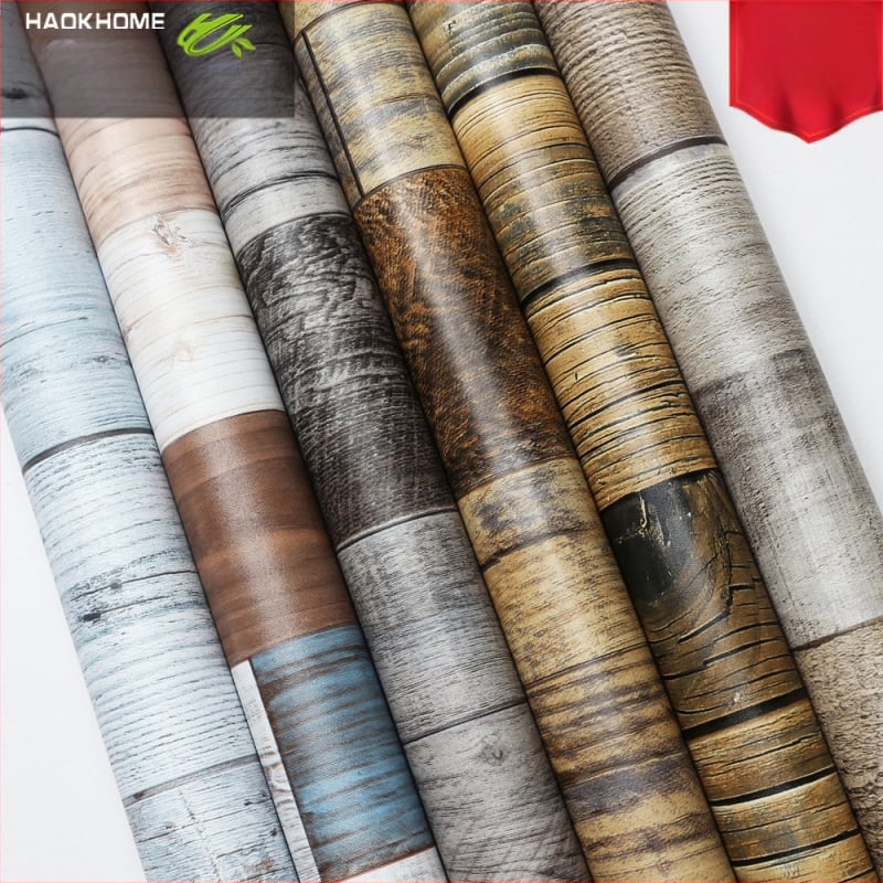 Savarankiškai lipinama 3D medžio faktūros tapetai, PVC, trijų sluoksnių konstrukcija, atsparūs vandeniui ir drėgmei, sienų dekoras