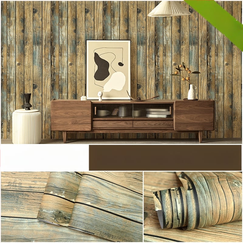Savarankiškai lipinama 3D medžio faktūros tapetai, PVC, trijų sluoksnių konstrukcija, atsparūs vandeniui ir drėgmei, sienų dekoras