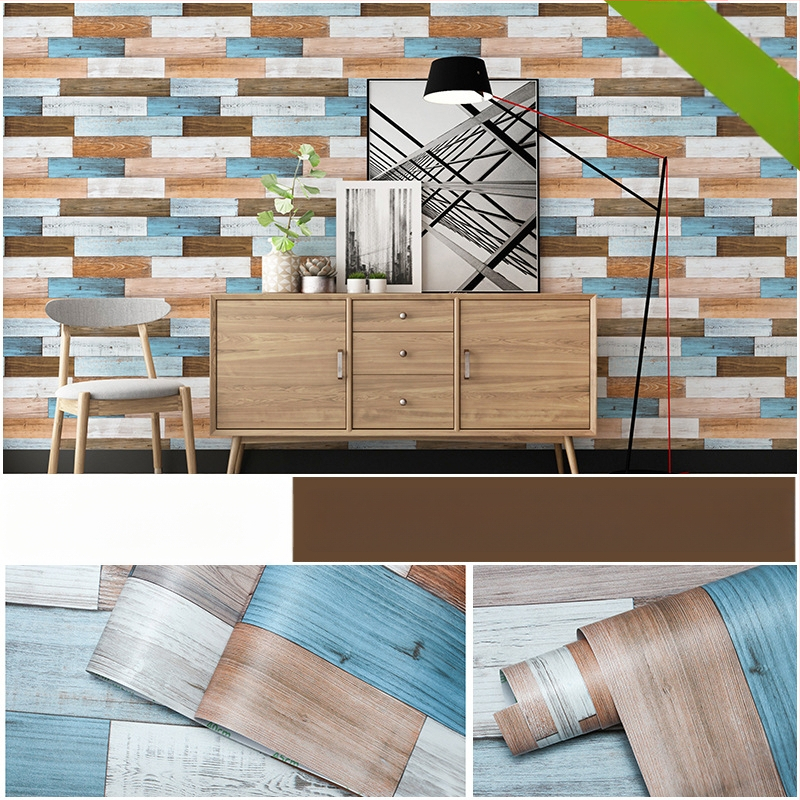 Savarankiškai lipinama 3D medžio faktūros tapetai, PVC, trijų sluoksnių konstrukcija, atsparūs vandeniui ir drėgmei, sienų dekoras