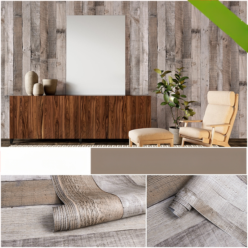 Savarankiškai lipinama 3D medžio faktūros tapetai, PVC, trijų sluoksnių konstrukcija, atsparūs vandeniui ir drėgmei, sienų dekoras