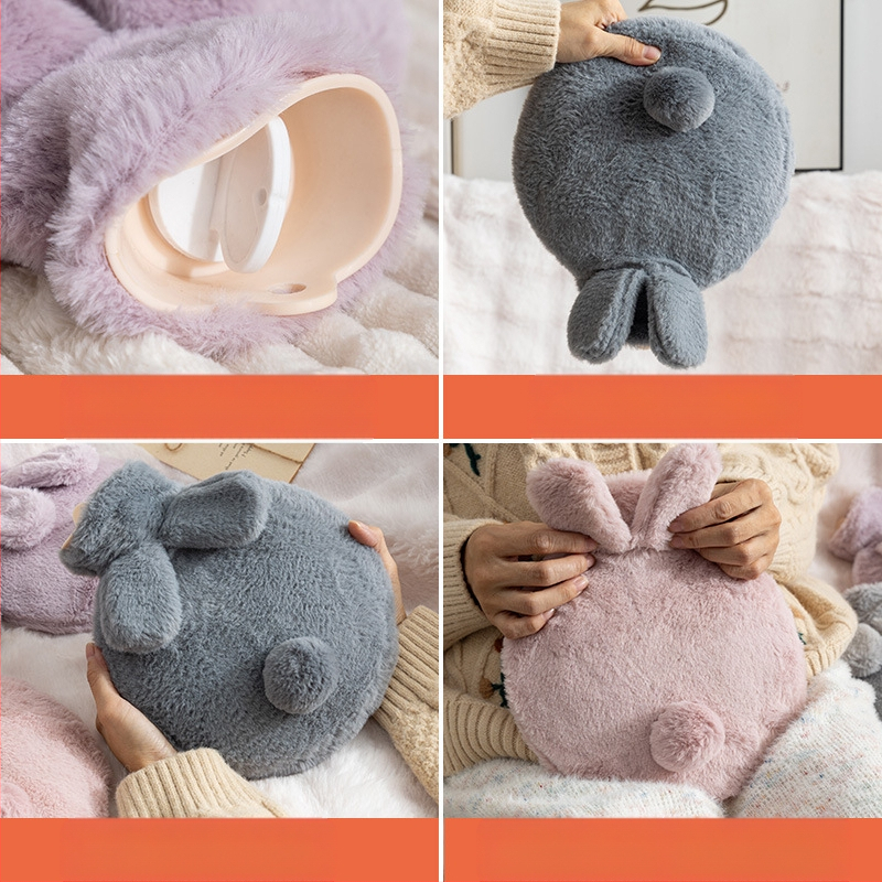 Μπουκάλι ζεστού νερού από βελούδινο ύφασμα, χαριτωμένος σχεδιασμός; PVC υψηλής πυκνότητας; θέρμανση με γέμισμα νερού; πολυλειτουργική χρήση για χέρια, πόδια, μέση, κοιλιά, κεφάλι και πλάτη; θερμό και κρύο διπλής χρήσης.