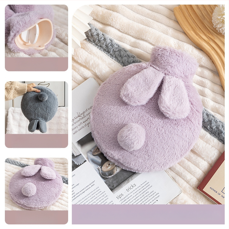 Μπουκάλι ζεστού νερού από βελούδινο ύφασμα, χαριτωμένος σχεδιασμός; PVC υψηλής πυκνότητας; θέρμανση με γέμισμα νερού; πολυλειτουργική χρήση για χέρια, πόδια, μέση, κοιλιά, κεφάλι και πλάτη; θερμό και κρύο διπλής χρήσης.