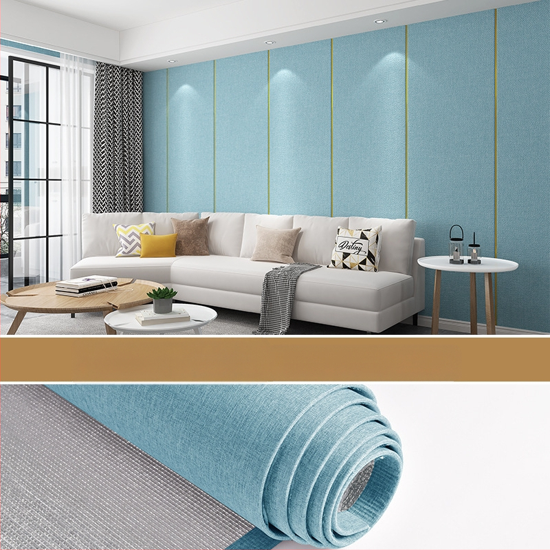 Lininis sienų audinys, daugiasluoksnė reljefinė paviršiaus, atsparus drėgmei, miegamajam ir televizoriaus fono dekorui, šiuolaikiškas minimalistinis stilius