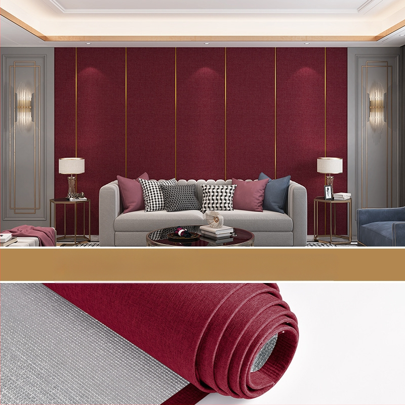 Lininis sienų audinys, daugiasluoksnė reljefinė paviršiaus, atsparus drėgmei, miegamajam ir televizoriaus fono dekorui, šiuolaikiškas minimalistinis stilius