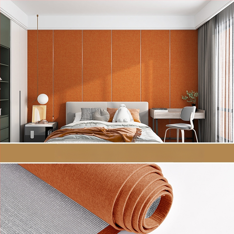 Lininis sienų audinys, daugiasluoksnė reljefinė paviršiaus, atsparus drėgmei, miegamajam ir televizoriaus fono dekorui, šiuolaikiškas minimalistinis stilius