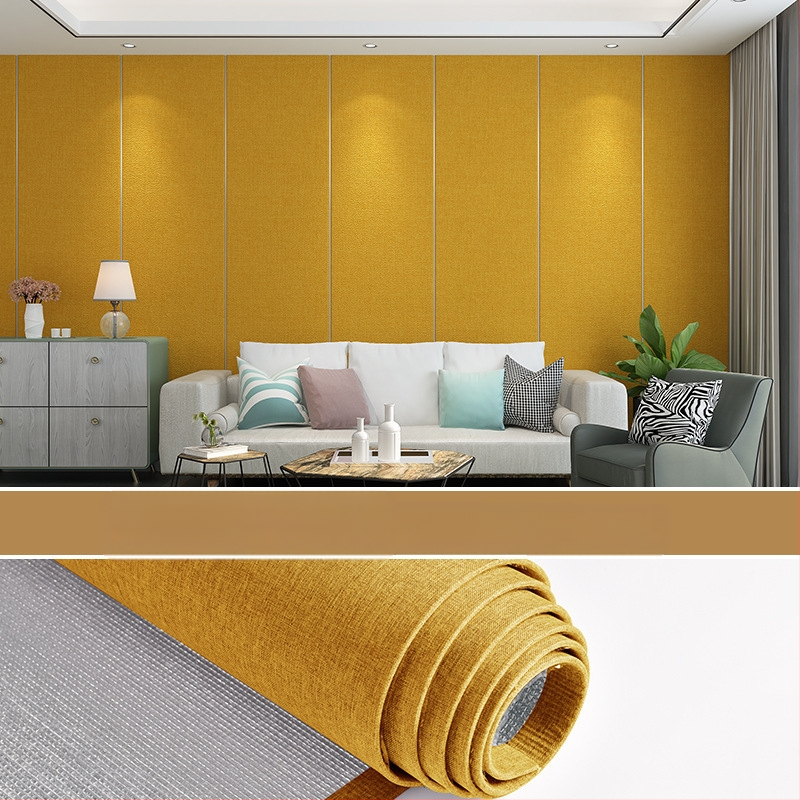 Lininis sienų audinys, daugiasluoksnė reljefinė paviršiaus, atsparus drėgmei, miegamajam ir televizoriaus fono dekorui, šiuolaikiškas minimalistinis stilius