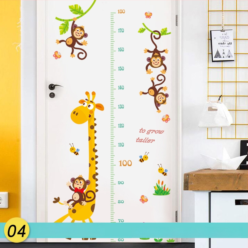 Žirafos karikatūra – aukščio matavimo sienos lipdukas – PVC, Prekės ženklas Shun Ran, Atsparus vandeniui, Modelis 19373433771