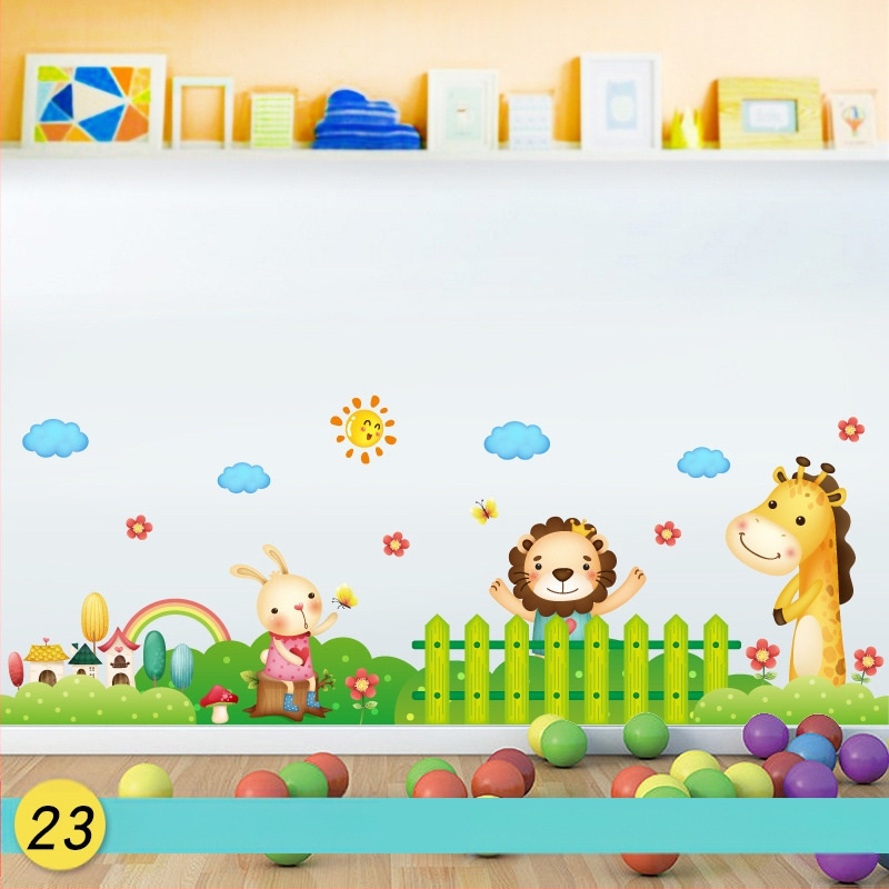 Žirafos karikatūra – aukščio matavimo sienos lipdukas – PVC, Prekės ženklas Shun Ran, Atsparus vandeniui, Modelis 19373433771