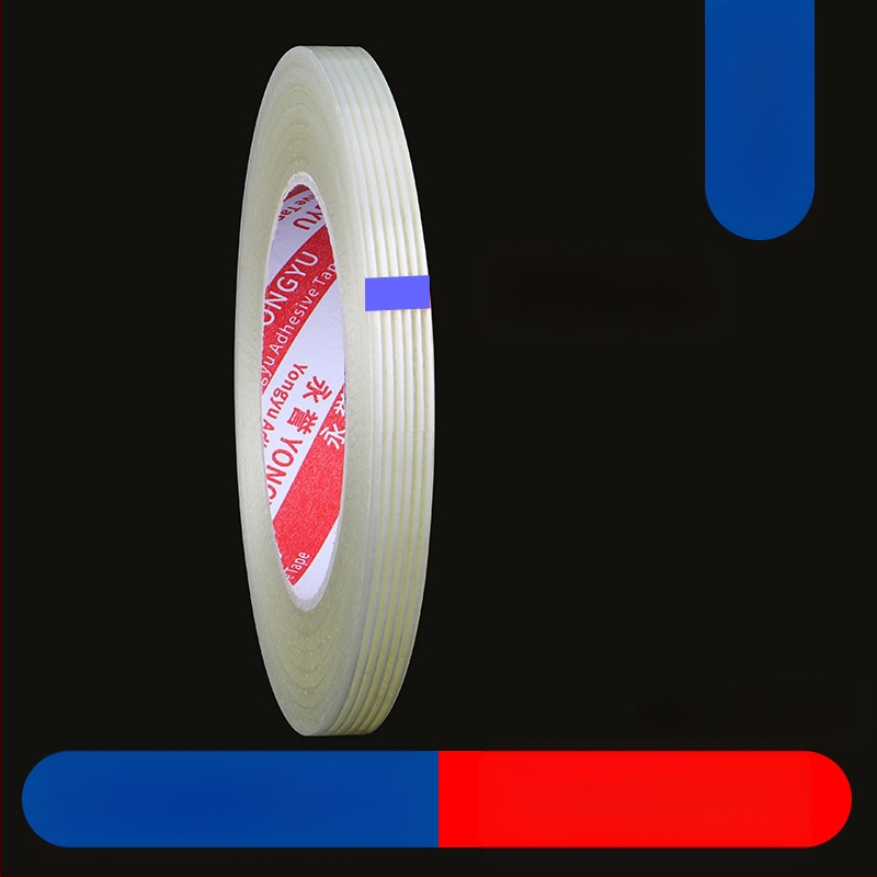 Stripētā šķiedru lenta SX – akrila līme uz šķiedru substrāta, biezums 0,15 mm, saķere 550 N/m, rūpnieciskai stiprināšanai un smagu priekšmetu piesiešanai