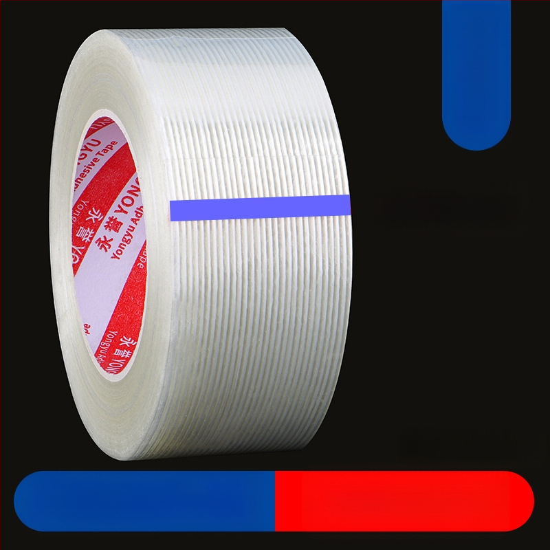 Stripētā šķiedru lenta SX – akrila līme uz šķiedru substrāta, biezums 0,15 mm, saķere 550 N/m, rūpnieciskai stiprināšanai un smagu priekšmetu piesiešanai