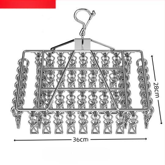 Nerūdijančio plieno daugklipsė džiovyklė, sulankstoma, kojinėms, apatiniams ir šalikams