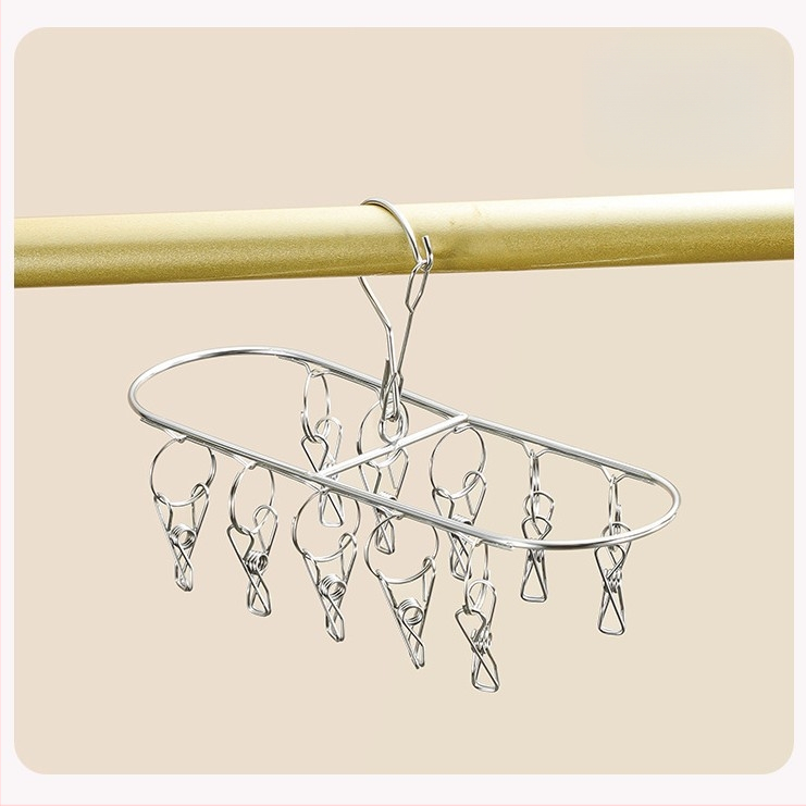 Nerūdijančio plieno daugklipsė džiovyklė, sulankstoma, kojinėms, apatiniams ir šalikams