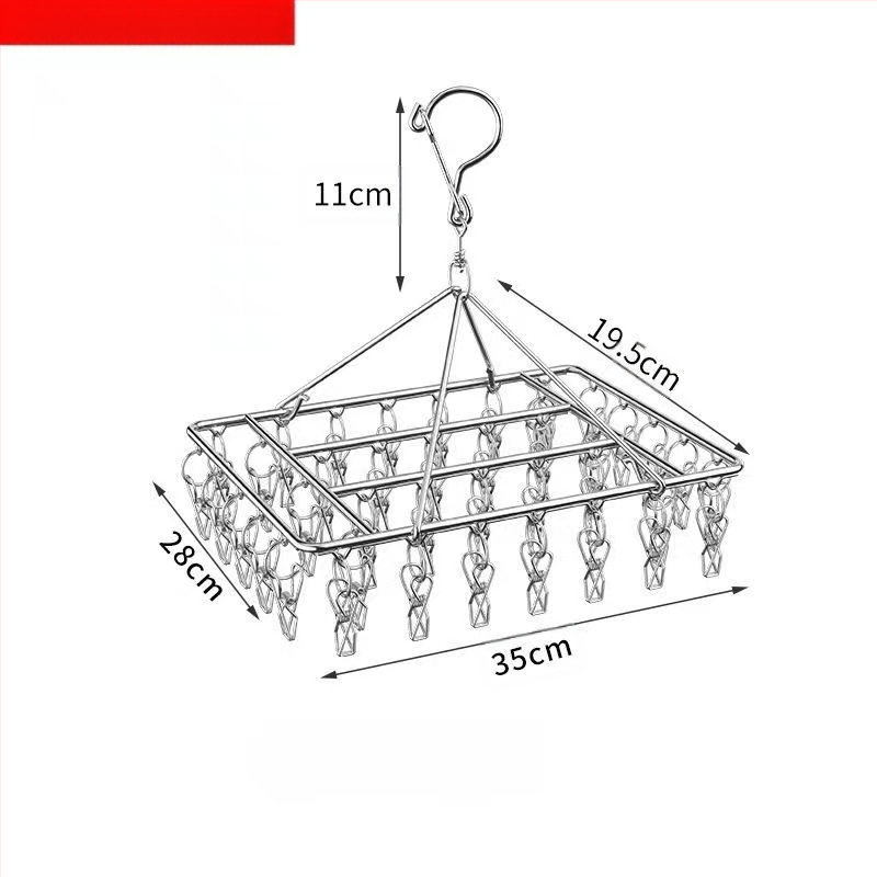 Nerūdijančio plieno daugklipsė džiovyklė, sulankstoma, kojinėms, apatiniams ir šalikams