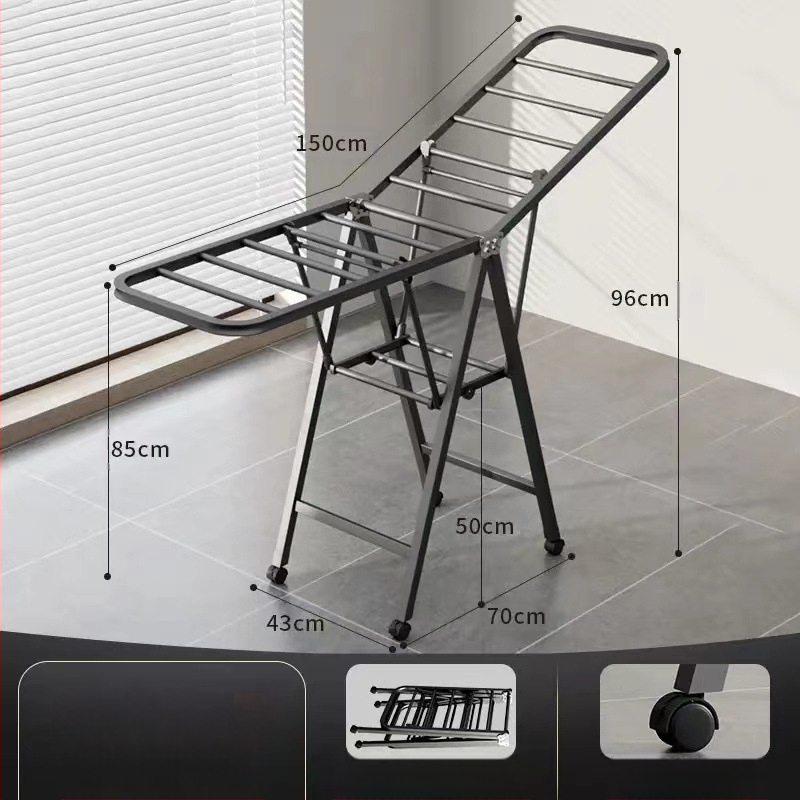 Pakabinama drabužių džiovyklė, fiksuota, apvali su klipu tipu, iš anglinio plieno