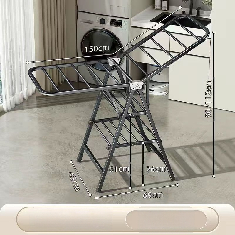 Pakabinama drabužių džiovyklė, fiksuota, apvali su klipu tipu, iš anglinio plieno