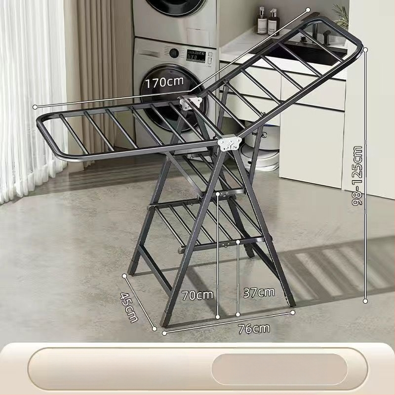 Pakabinama drabužių džiovyklė, fiksuota, apvali su klipu tipu, iš anglinio plieno