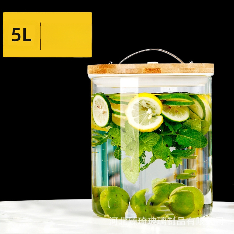 Zhenqi Stiklinė vyno statinė su čiaupeliu – premium, modernus ir paprastas stilius, tinkama vynui, sultims ir vaisių arbatoms