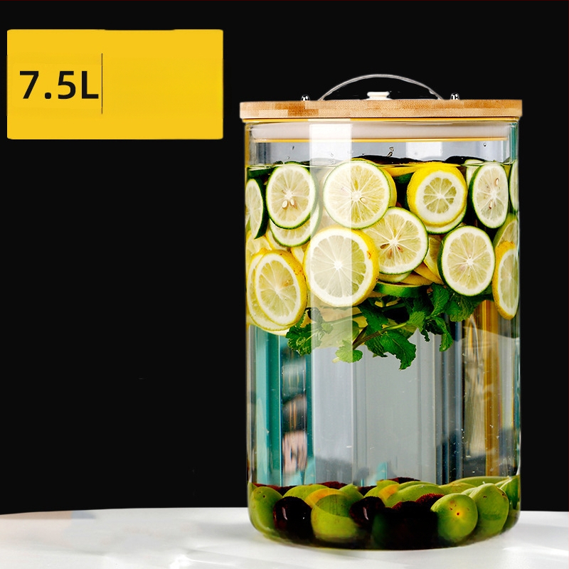 Zhenqi Stiklinė vyno statinė su čiaupeliu – premium, modernus ir paprastas stilius, tinkama vynui, sultims ir vaisių arbatoms