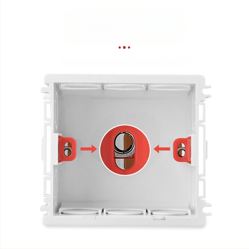 Lizdų priedai, 86 tipo universalus lizdas, PVC laidų dėžutė, įmontuojama jungčių dėžė