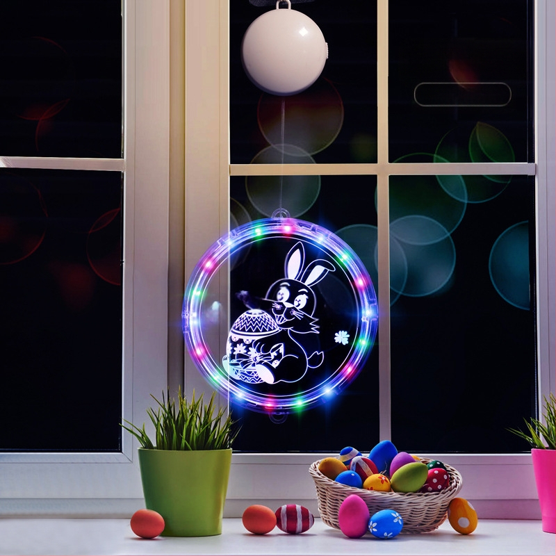 Κρεμαστό φωτιστικό Πάσχα με LED λαγουδάκι, 3D σχέδιο, IP44, ≤36V, διάρκεια ζωής 6000 ωρών