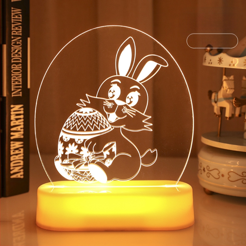 Κρεμαστό φωτιστικό Πάσχα με LED λαγουδάκι, 3D σχέδιο, IP44, ≤36V, διάρκεια ζωής 6000 ωρών