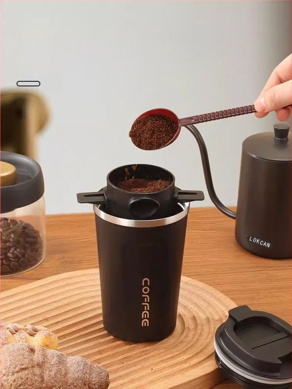 304 nerūdijančio plieno kavos puodelis, nešiojamas automobilio puodelis gėrimams, rankų paruošta kava