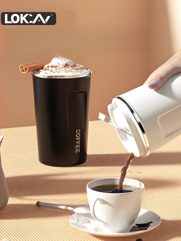 304 nerūdijančio plieno kavos puodelis, nešiojamas automobilio puodelis gėrimams, rankų paruošta kava