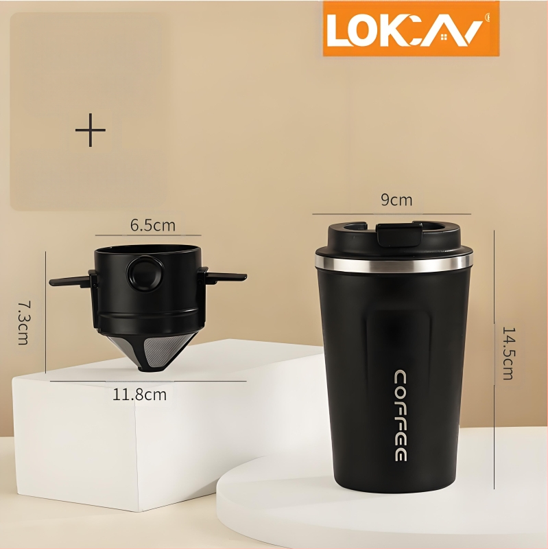 304 nerūdijančio plieno kavos puodelis, nešiojamas automobilio puodelis gėrimams, rankų paruošta kava