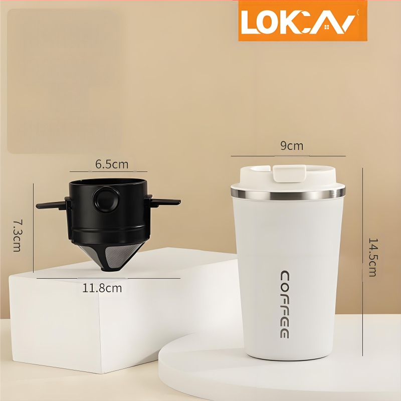 304 nerūdijančio plieno kavos puodelis, nešiojamas automobilio puodelis gėrimams, rankų paruošta kava