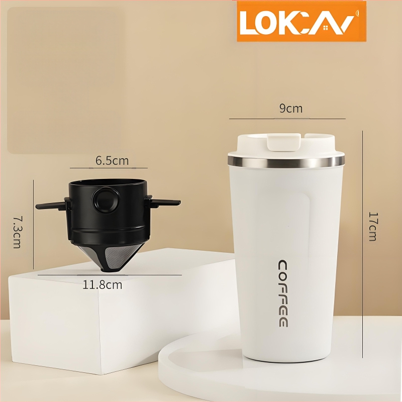 304 nerūdijančio plieno kavos puodelis, nešiojamas automobilio puodelis gėrimams, rankų paruošta kava