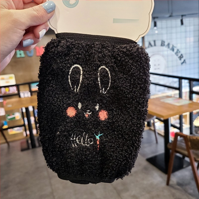 Παιδικά μακριά προστατευτικά μανίκια με κέντημα γάτας, πολάρ φλίς ύφασμα, καρτούν σχέδιο, φθινοπωρινό-χειμερινό, ηλικίες 3–13 ετών