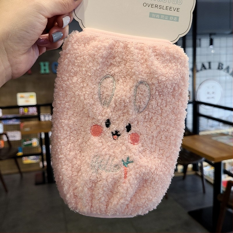 Παιδικά μακριά προστατευτικά μανίκια με κέντημα γάτας, πολάρ φλίς ύφασμα, καρτούν σχέδιο, φθινοπωρινό-χειμερινό, ηλικίες 3–13 ετών