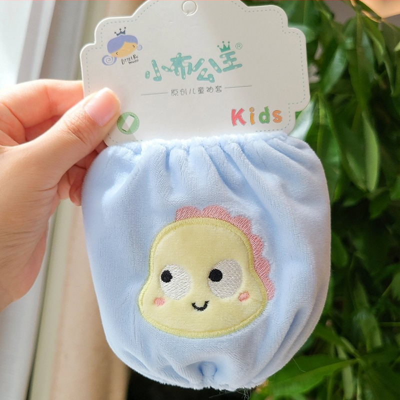 Παιδικά μακριά προστατευτικά μανίκια με κέντημα γάτας, πολάρ φλίς ύφασμα, καρτούν σχέδιο, φθινοπωρινό-χειμερινό, ηλικίες 3–13 ετών