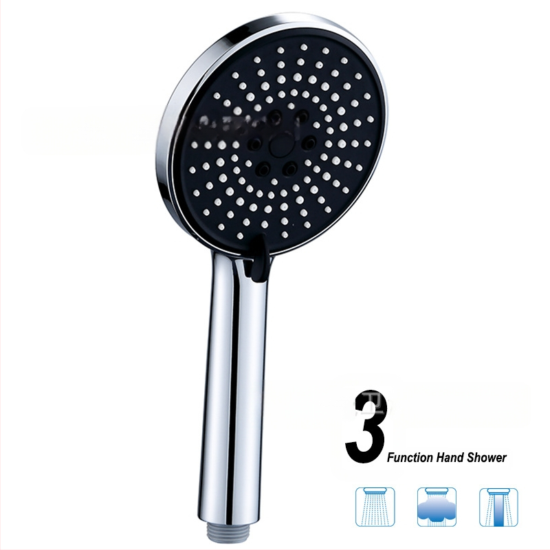 Daugiafunkcinis rankinis dušo komplektas su LED apšvietimu, temperatūros kontrole, masažu, ABS medžiaga, sriegine jungtis