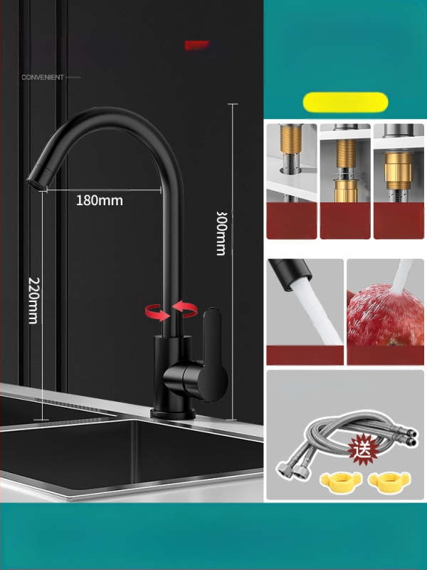 Varinis universalus galvos virtuvės prašytuvas, vieno sąnario dizainas, keramikinis kartridžo vožtuvas, pritaikoma apdaila