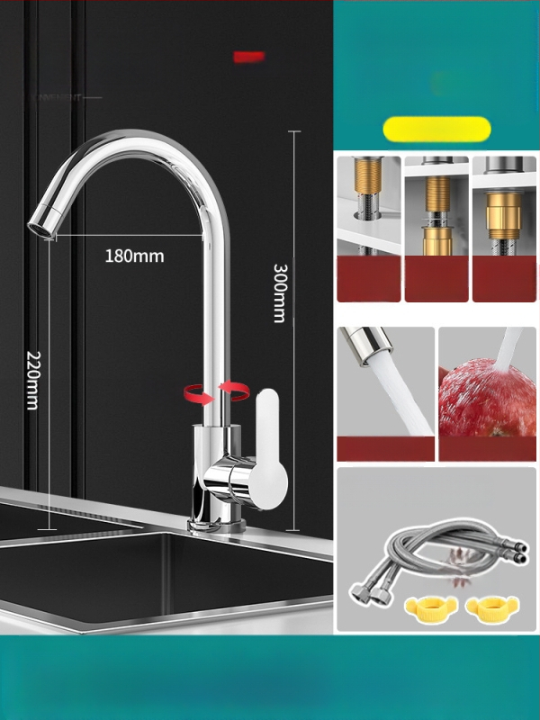 Varinis universalus galvos virtuvės prašytuvas, vieno sąnario dizainas, keramikinis kartridžo vožtuvas, pritaikoma apdaila