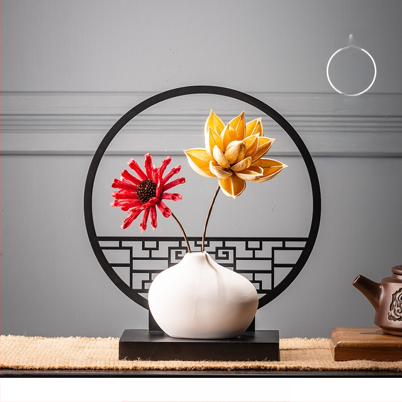 Namų dekoratyvinė figūra, rankų darbo, augalo motyvas, naujas kinietiškas stilius, medžiaga: plastikas ir derva