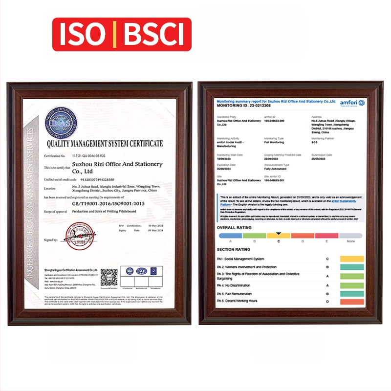 Двустранна магнитна бяла дъска за бюро с алуминиева рамка и метален панел